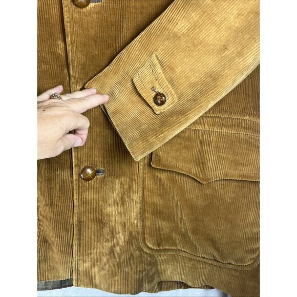 Vtg 60s 70s Atkinson Corduroy Coat Jacket 44 Tan Brown Made In Italy Vintage - Picture 9 of 13